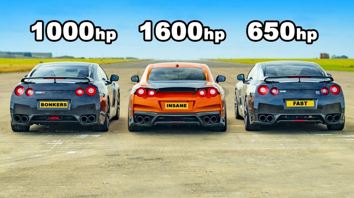 Nissan GT-R horsepower comparison