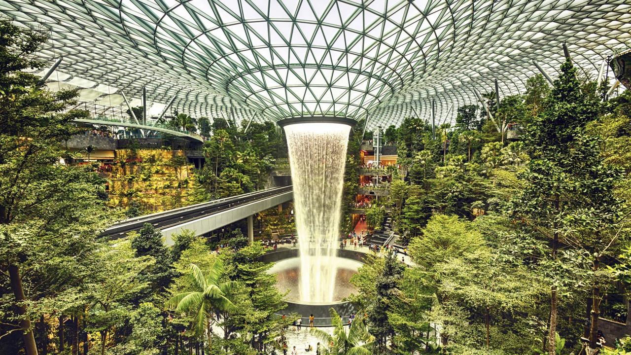 Airport changi singapore terminal seating transit area design t4 hotel